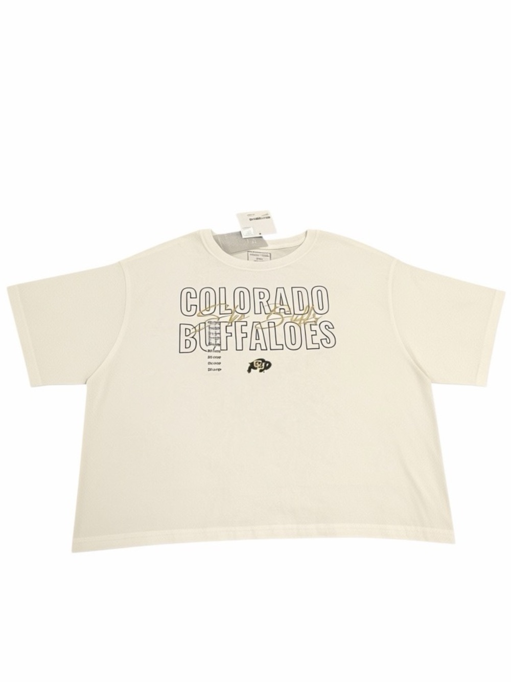 Colorado Buffaloes Women's White Short Sleeve Crop Tee - Picture 3 of 6